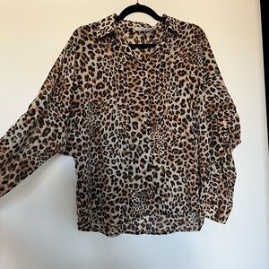 cheetah button up
